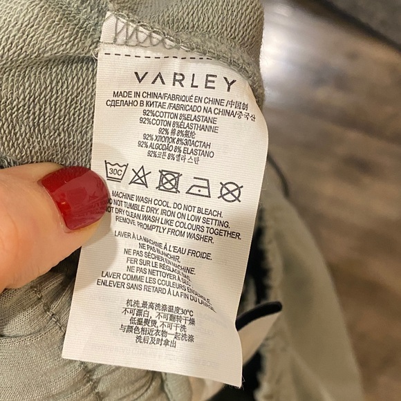 Varley Nevada Pant Desert Sage Marl Cotton Sweatpants Medium - Picture 8 of 9